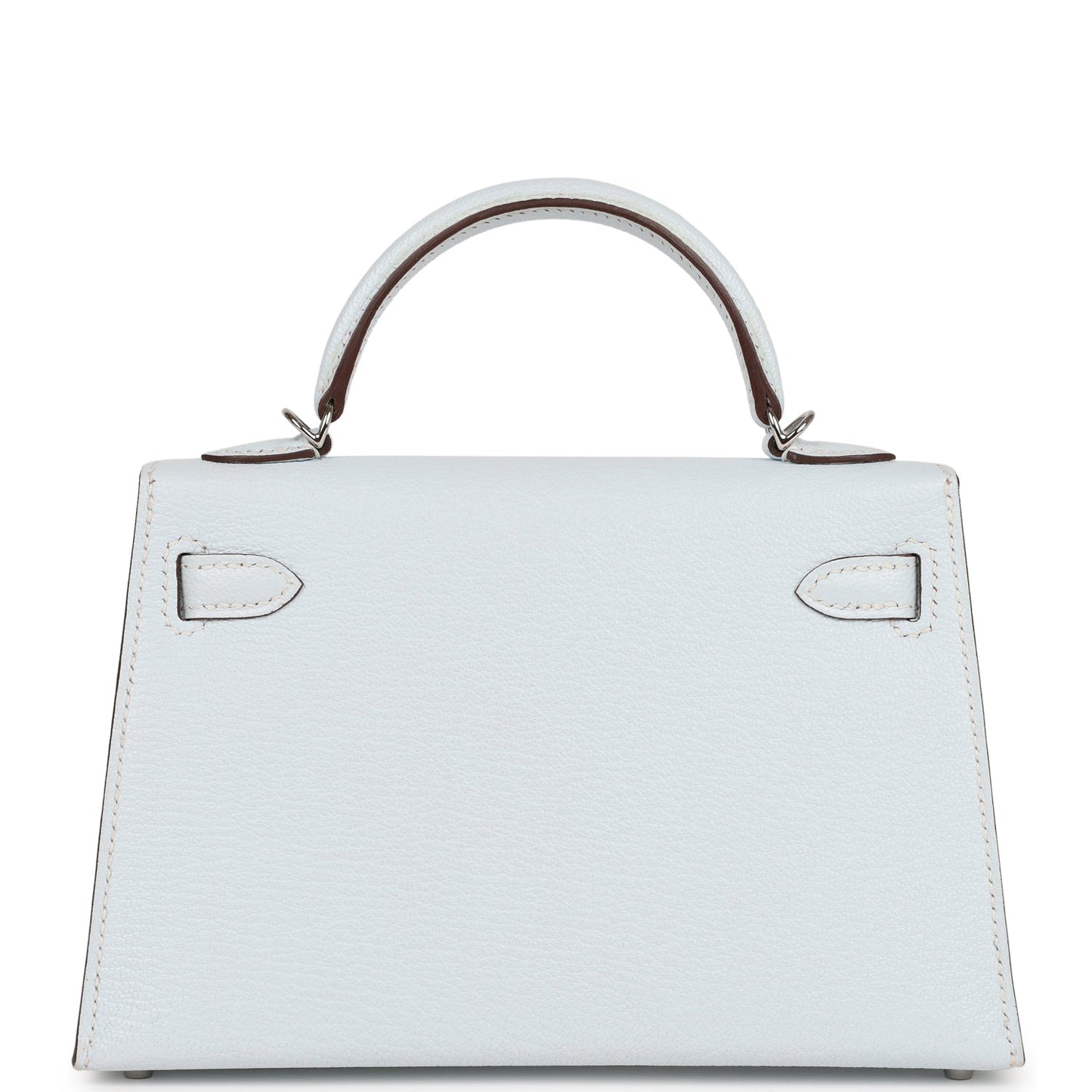 Hermes Kelly Sellier Bleu Brume Chevre Palladium Hardware Travel Bag