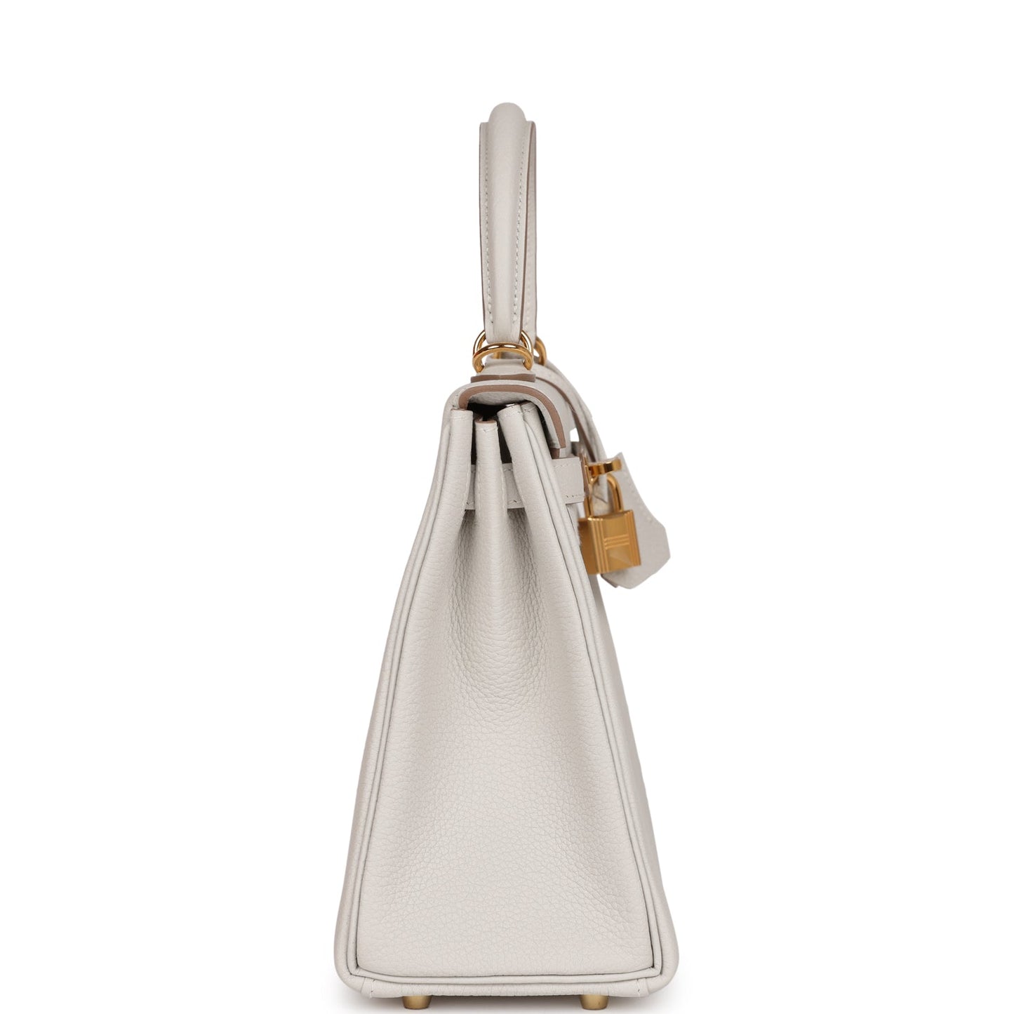 Hermes Kelly Retourne Gris Pale Togo Hardware Handbag Gold Travel Bag