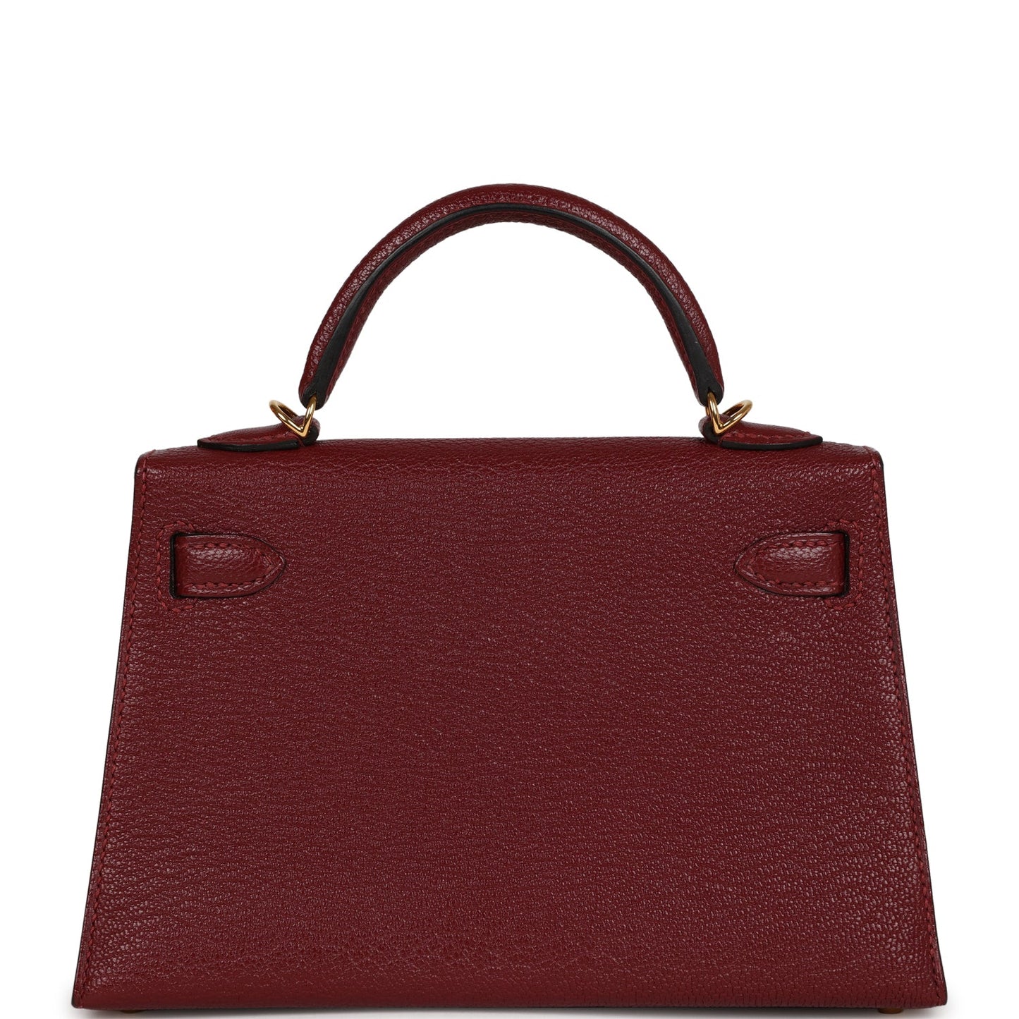 Hermes Top Quality Luxury Kelly Rouge Grenat Chevre Gold Travel Bag