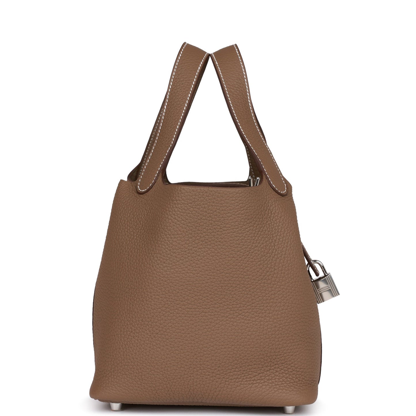 Hermes Etoupe Clemence Picotin Lock Palladium Hardware Handbag Travel Bag