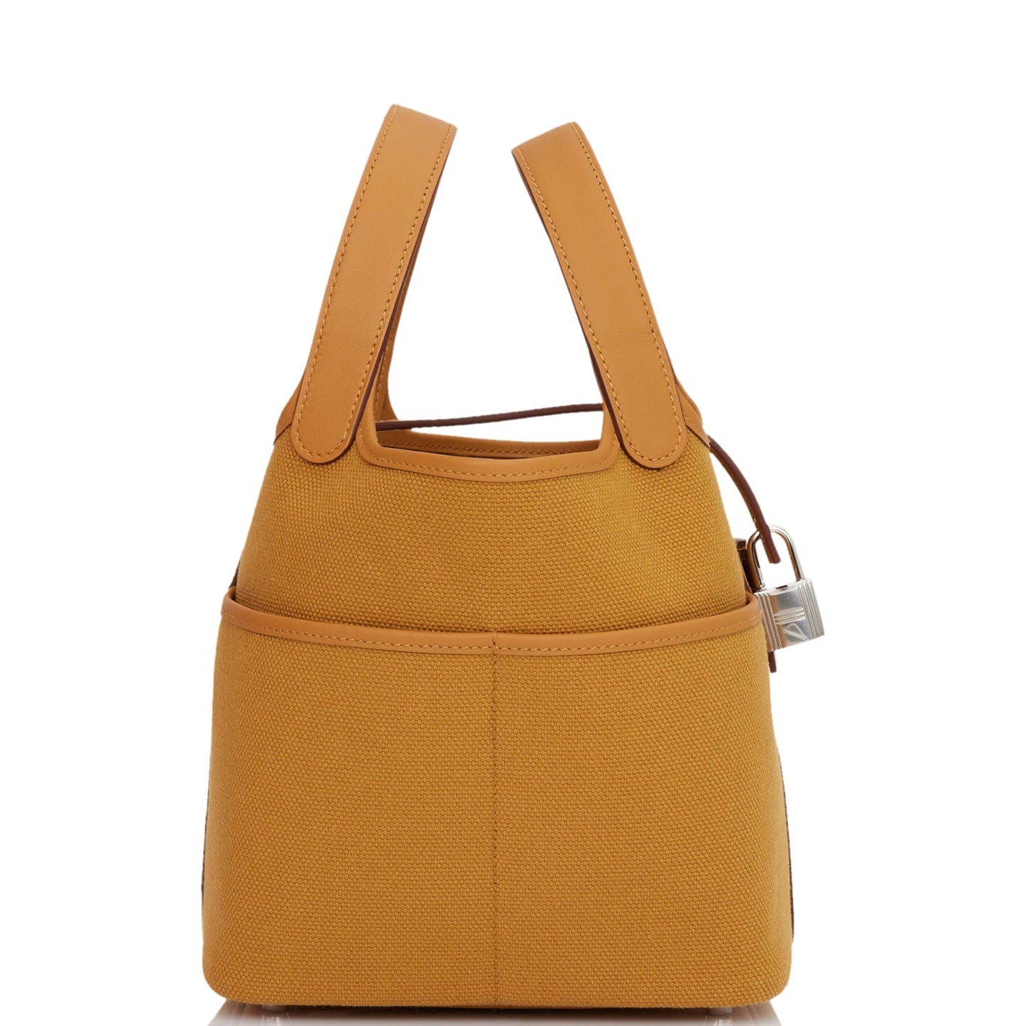 Hermes Picotin Cargo Desert Sesame Swift And Toile Canvas Travel Bag Hardware 2