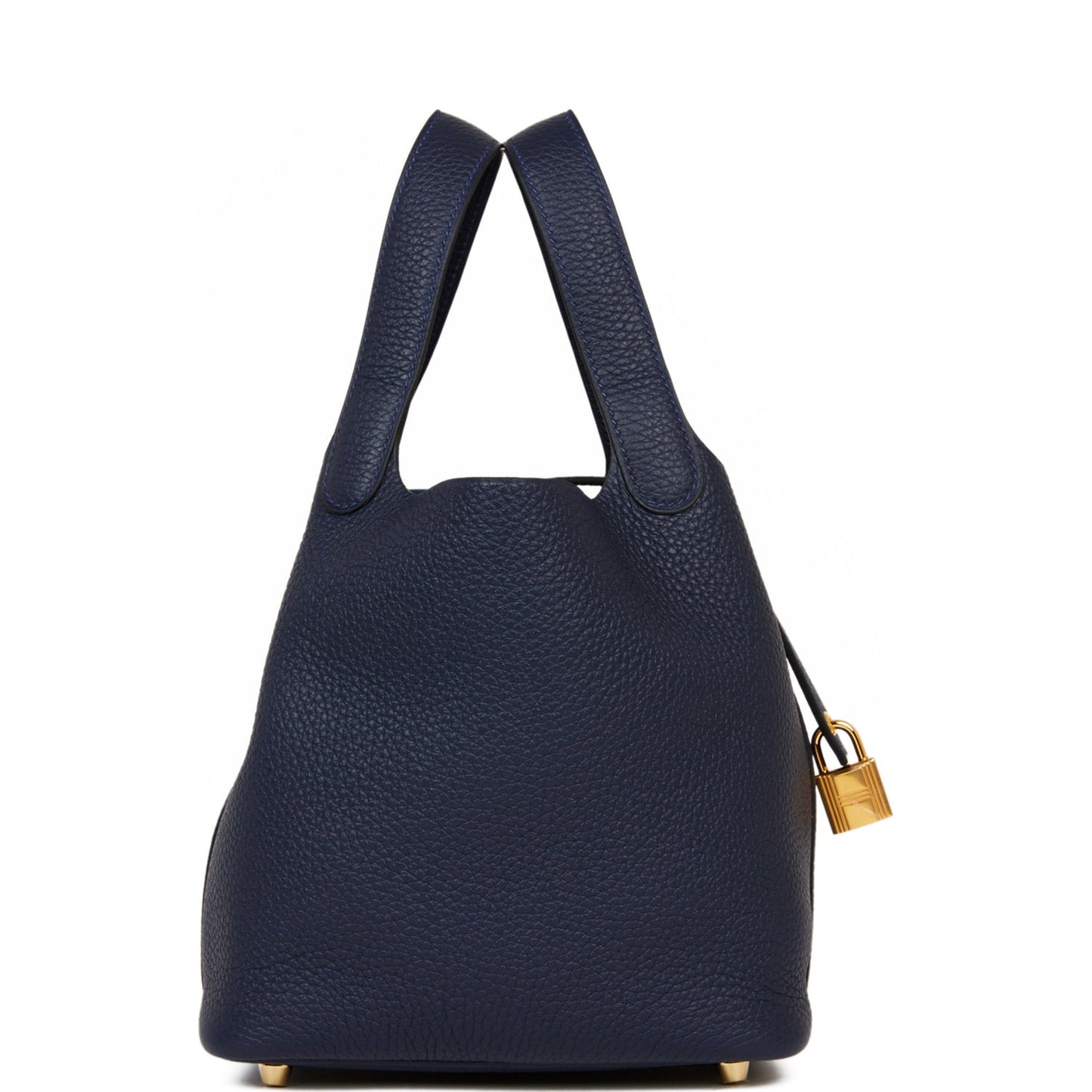 Hermes Picotin Lock Bleu Nuit Clemence Hardware Handbag Gold Travel Bag
