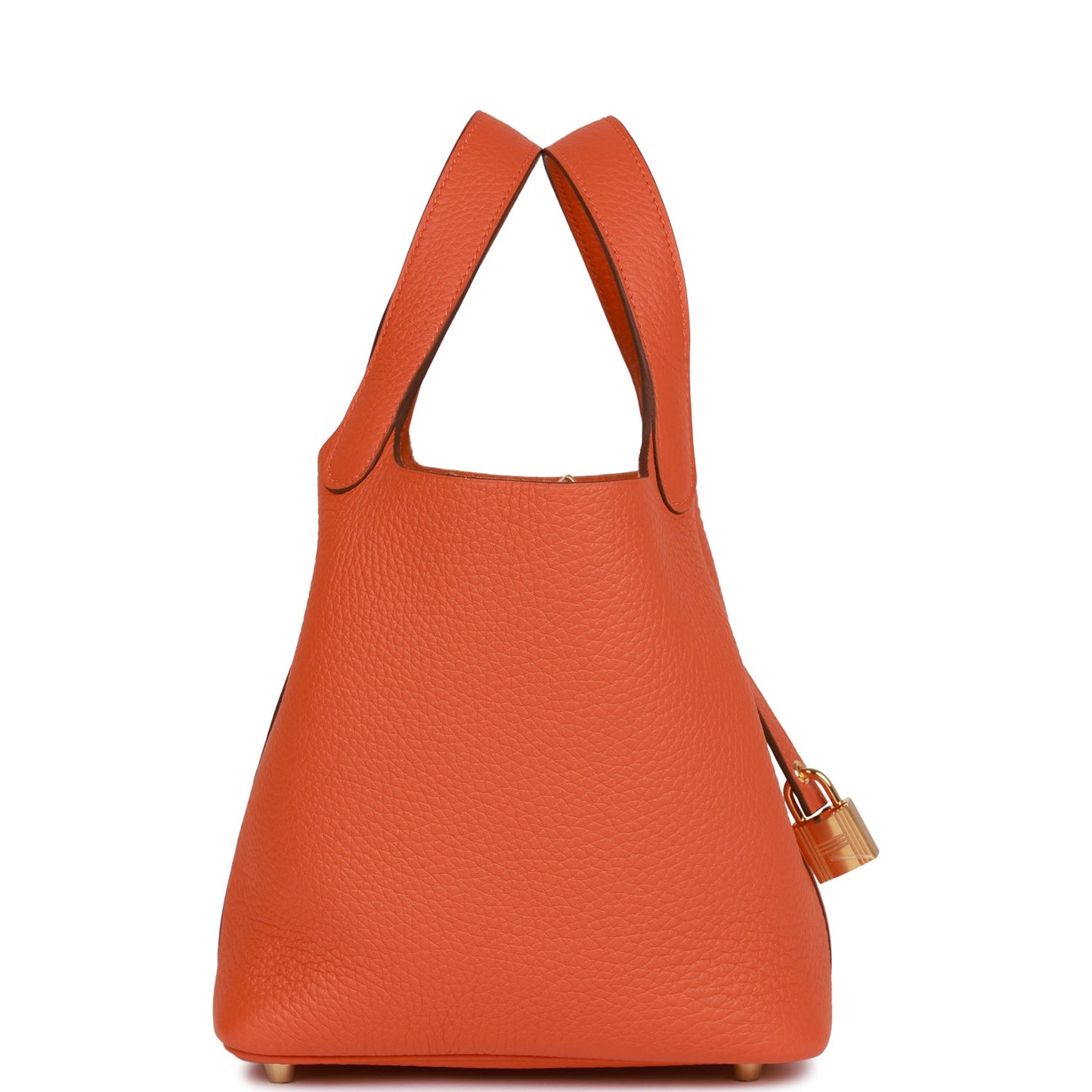 Hermes Picotin Lock Orange Clemence Hardware Handbag Gold Travel Bag