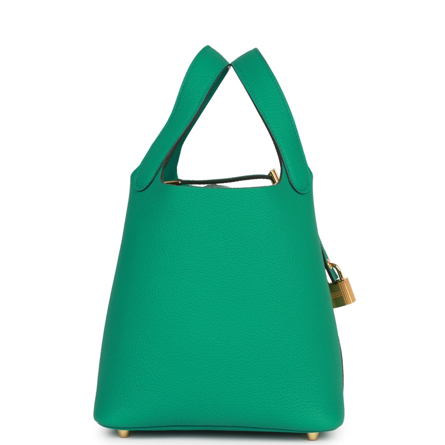 Hermes Picotin Vert Jade Clemence Hardware Handbag Gold Travel Bag