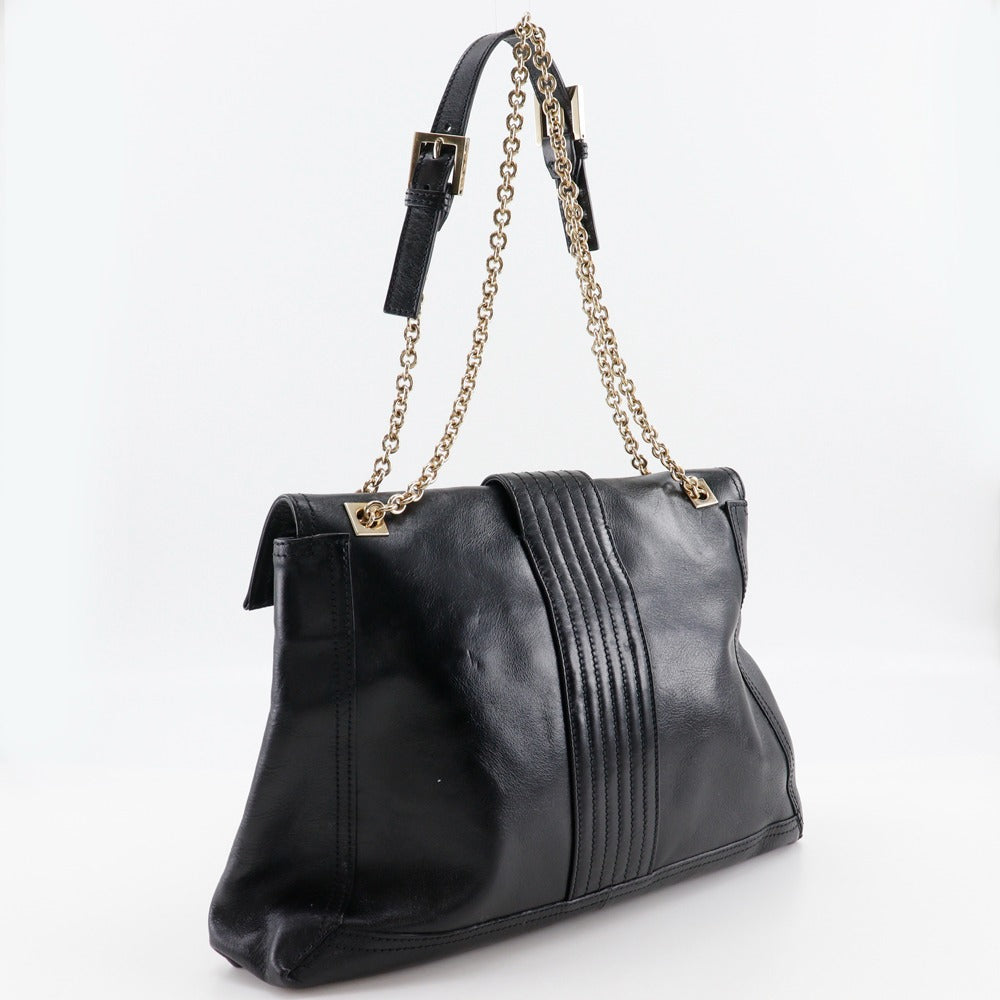 Fendi Tote Bag 2Wayshoulder Tote Women Leather Black Chain Shoulder Bag