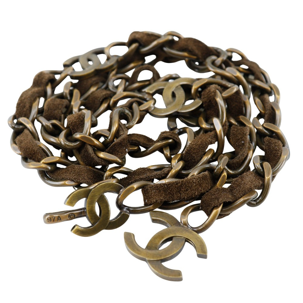 Chanel Chain Belt Gold Plated Suede Bag