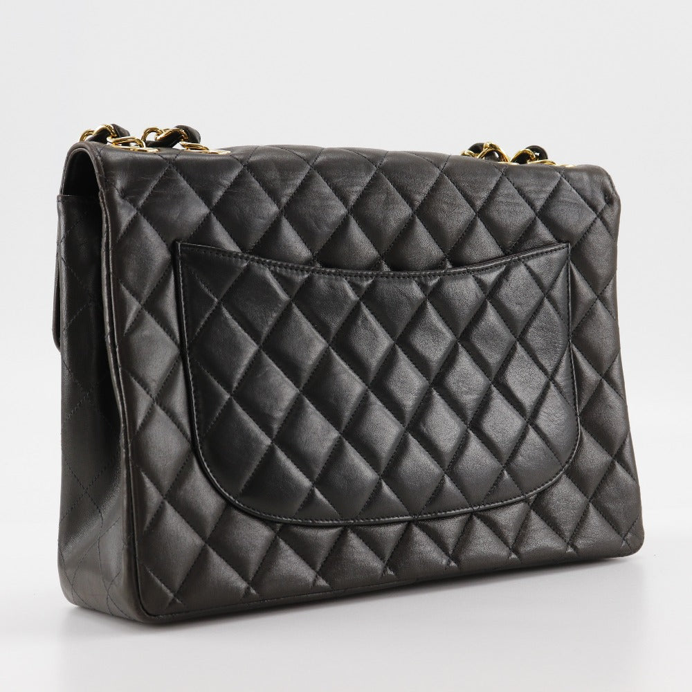 Chanel lambskin Double Deca Matelasse 30 ChainShoulder Black Shoulder Bag