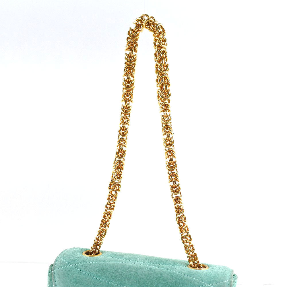 CHANEL Handbag Suede Green COCO Mark Chain handbag Women
