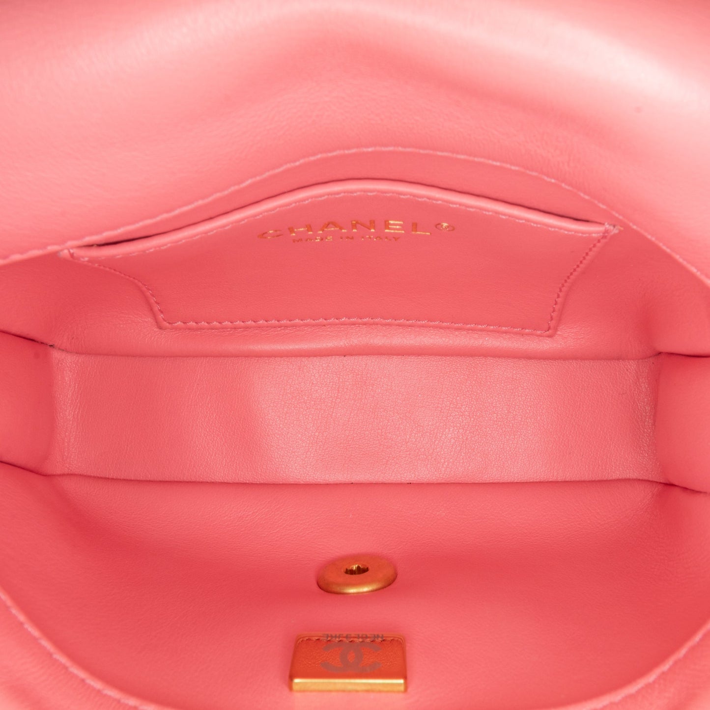 Pink Chanel Mini Lambskin Pending CC Flap Crossbody Bag