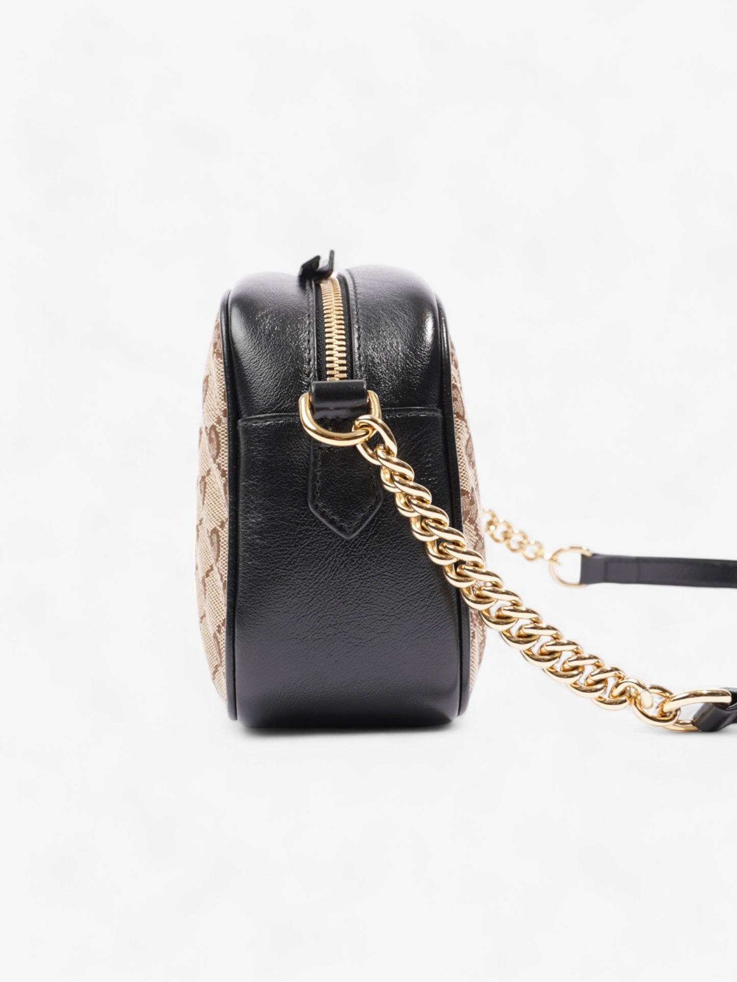 Gucci Marmont Zip Around Supreme Coated Crossbody Bag Canvas Black