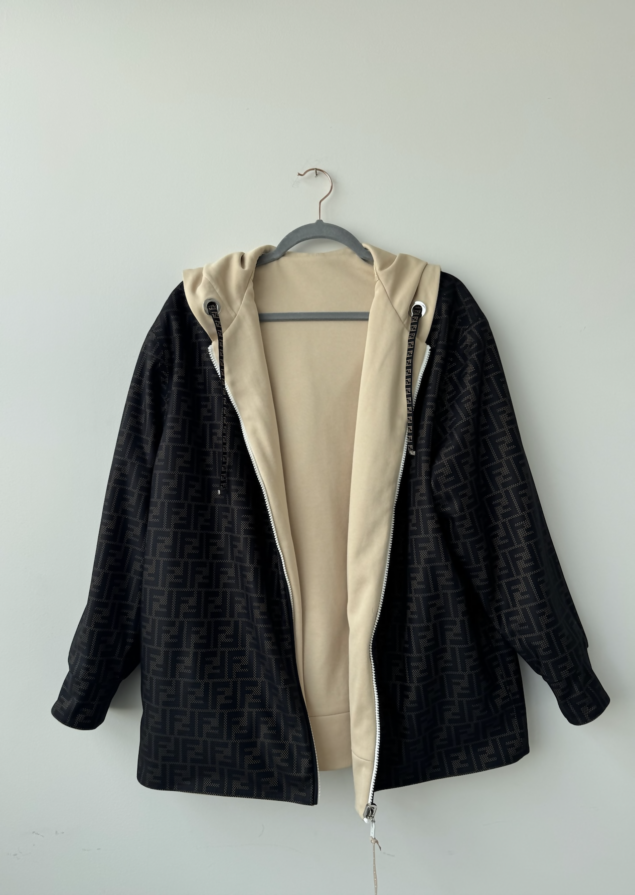 Fendi Handbag Reversible Zipped Drawstring Hoodie