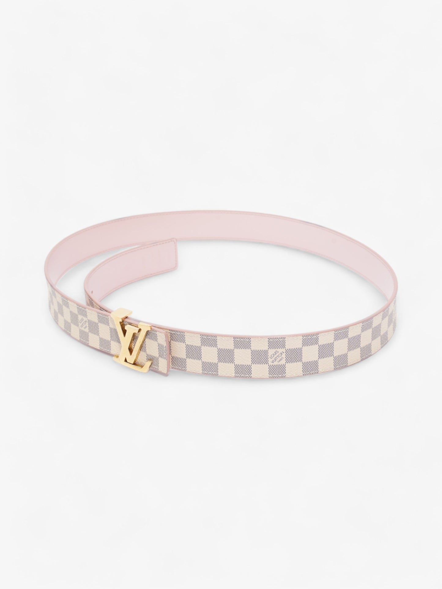 Louis Vuitton Initials Reversible Damier Azur 85cm Canvas Pink Belt