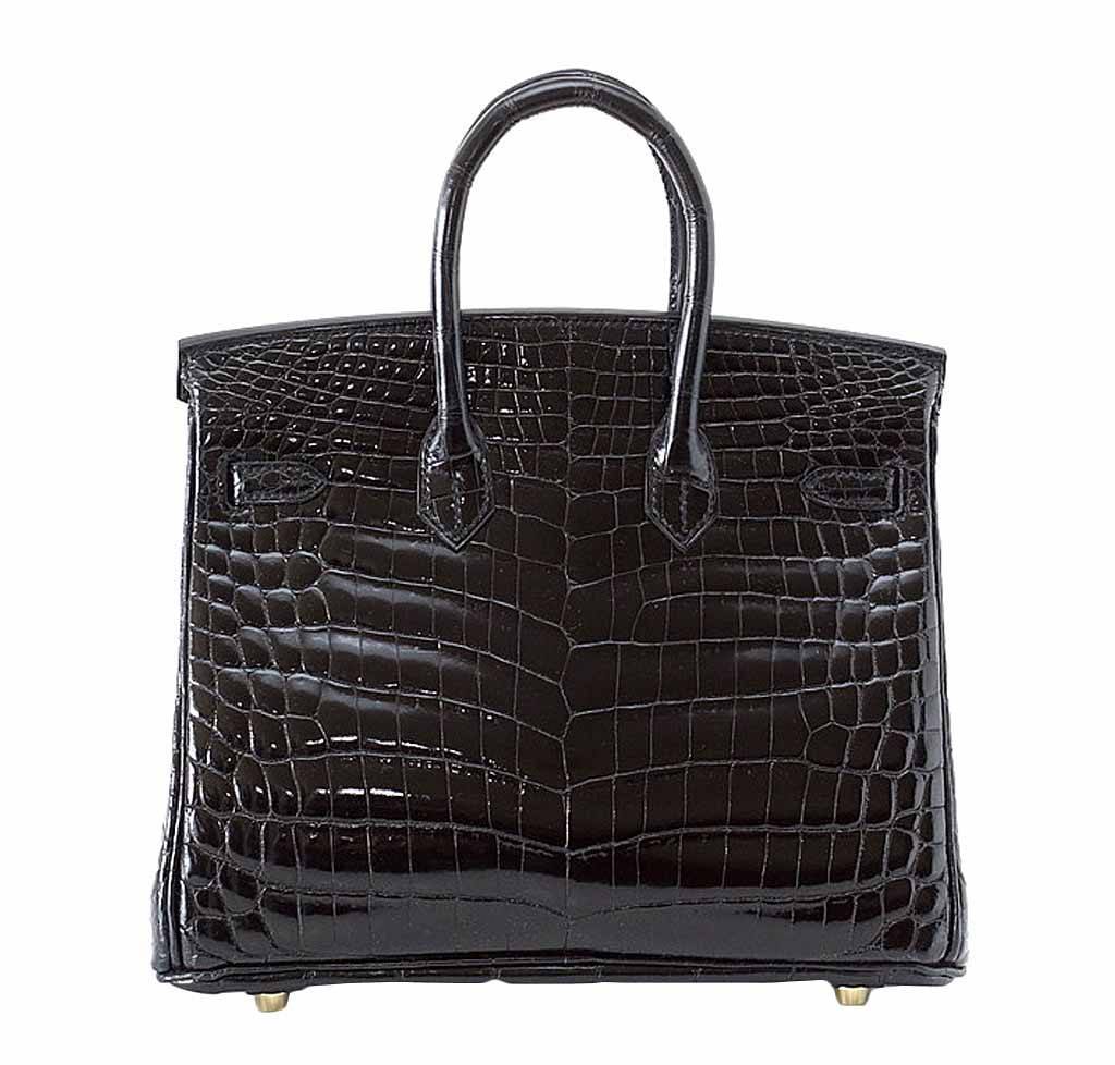 Hermes Birkin Crocodile Bag Black Travel Bag