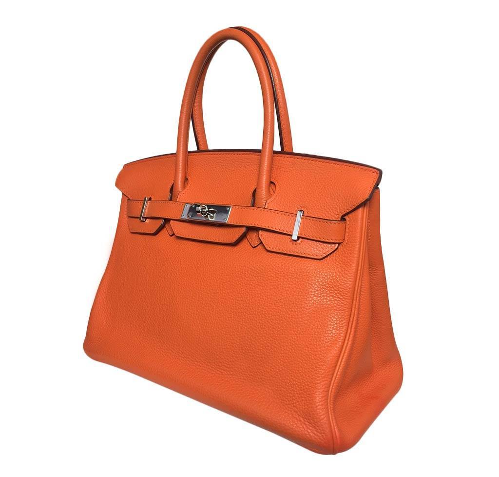 Hermes Birkin Feu Orange Bag Travel Bag