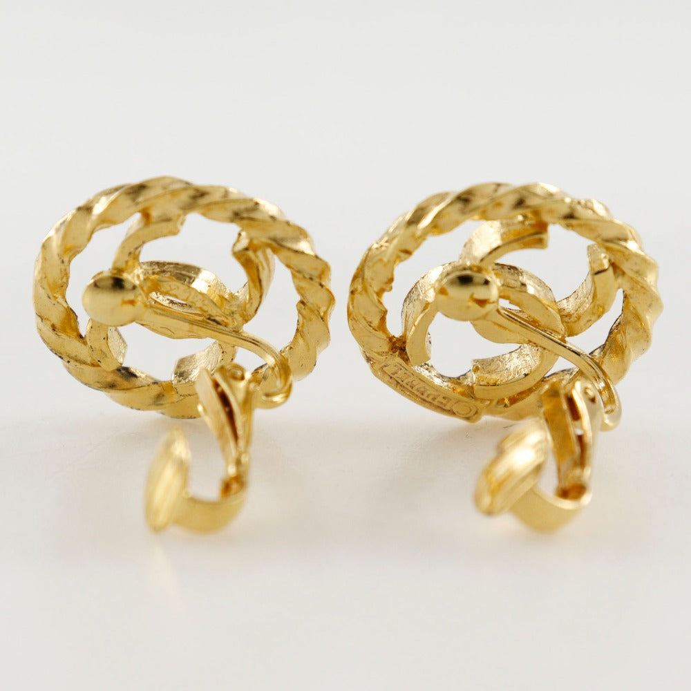 Chanel Coco Mark Gold Plated Earrings