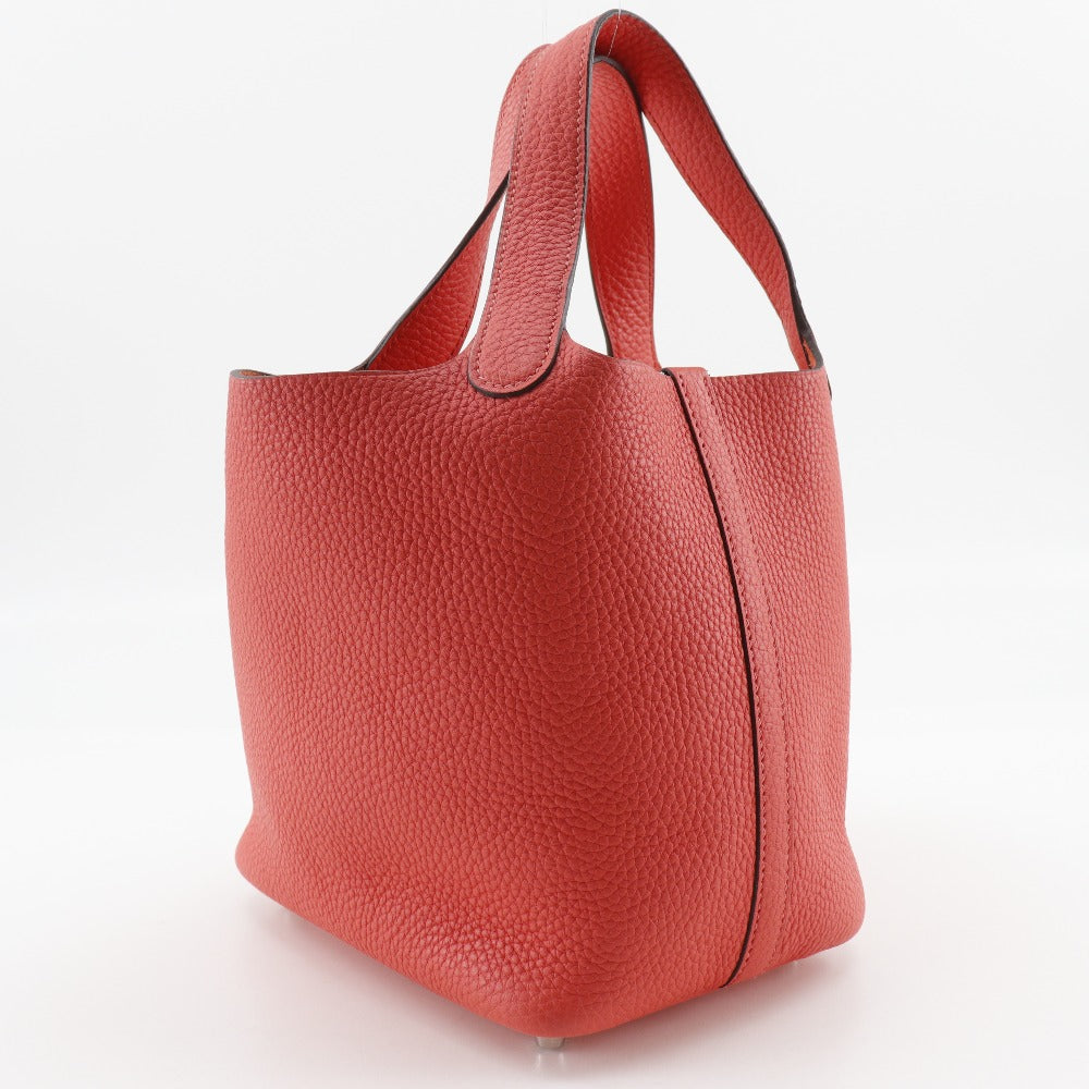 Hermes Handbag Taurillon Clemence Picotan Rock Pm Women Metal Pink Silver Travel Bag I131725033
