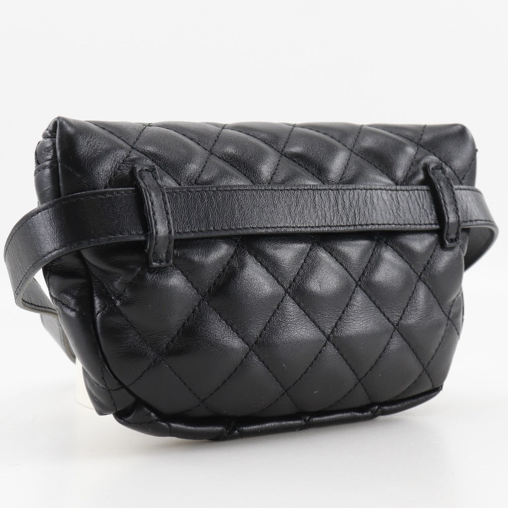 Chanel Waist lambskin uniform Belt back Matrasse Black