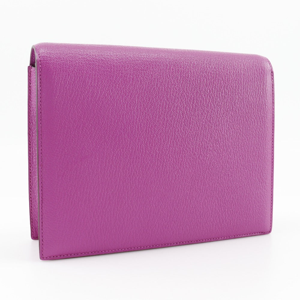 Hermes Clutch Bag Shave Pn It Veru Women Purple