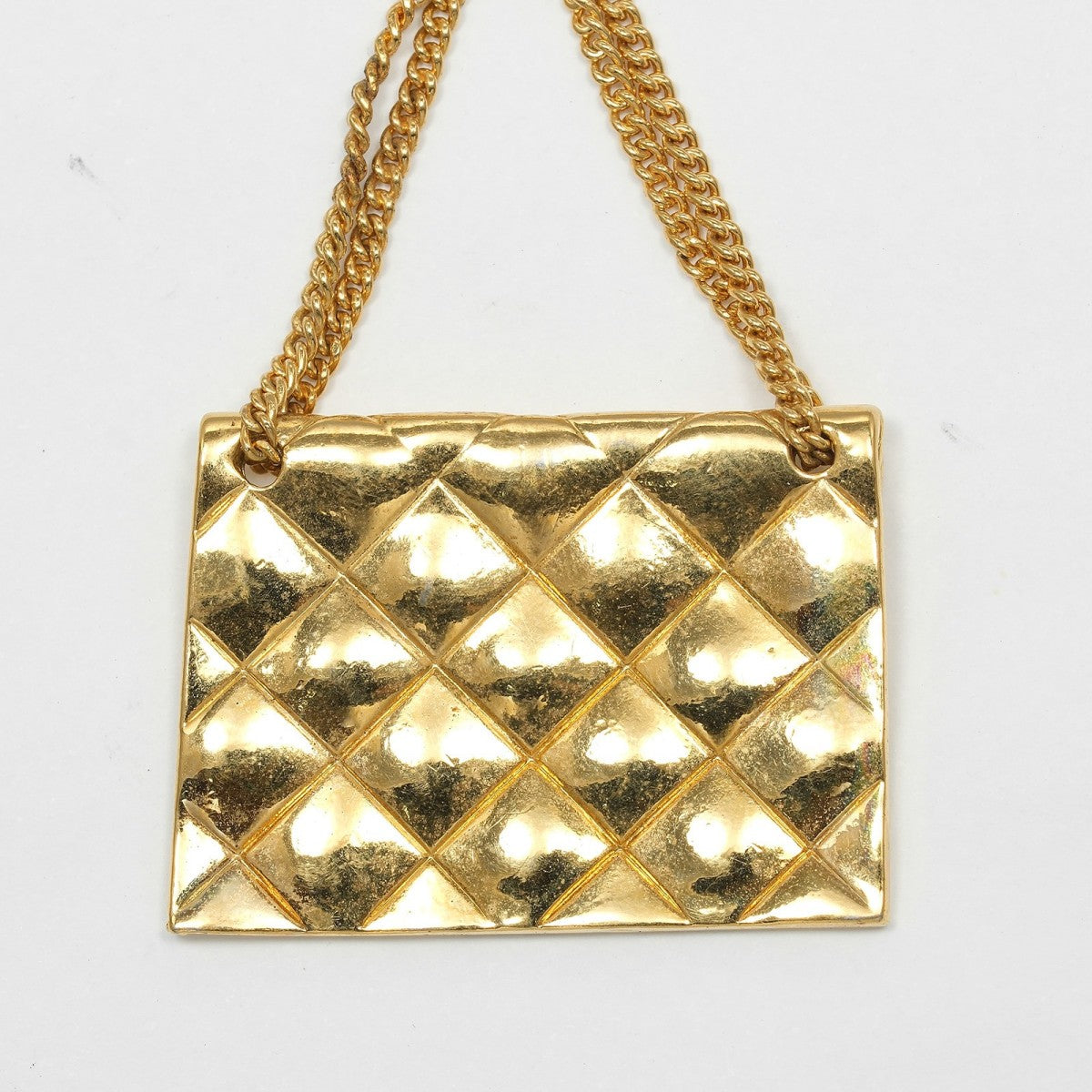 Chanel Brooch Plated motif Matelasse COCO Mark Gold Handbag