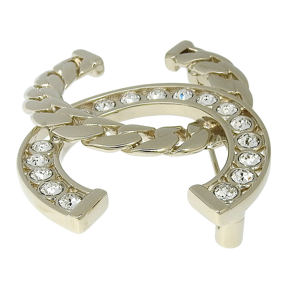 Chanel Brooch ABD111 Rhinestone COCO Mark Gold Handbag