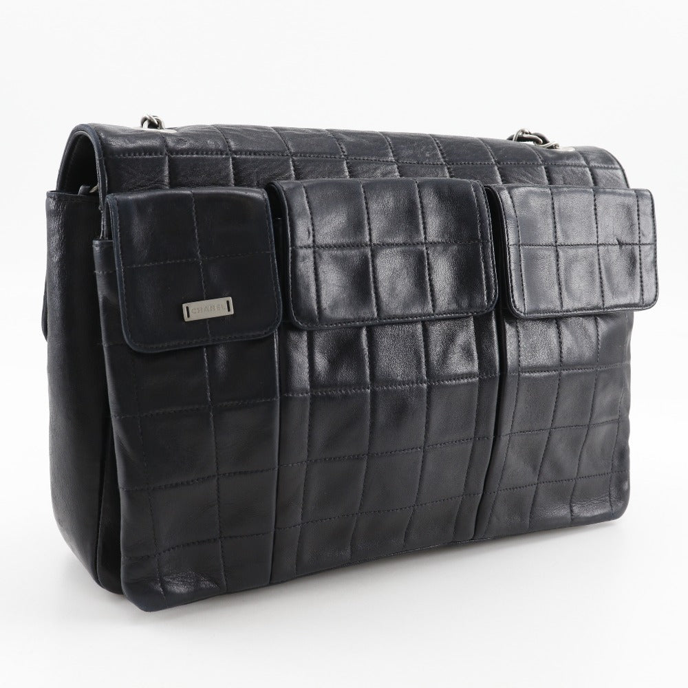 Chanel lambskin ChainShoulder 2.55 chocolate bar Black Shoulder Bag