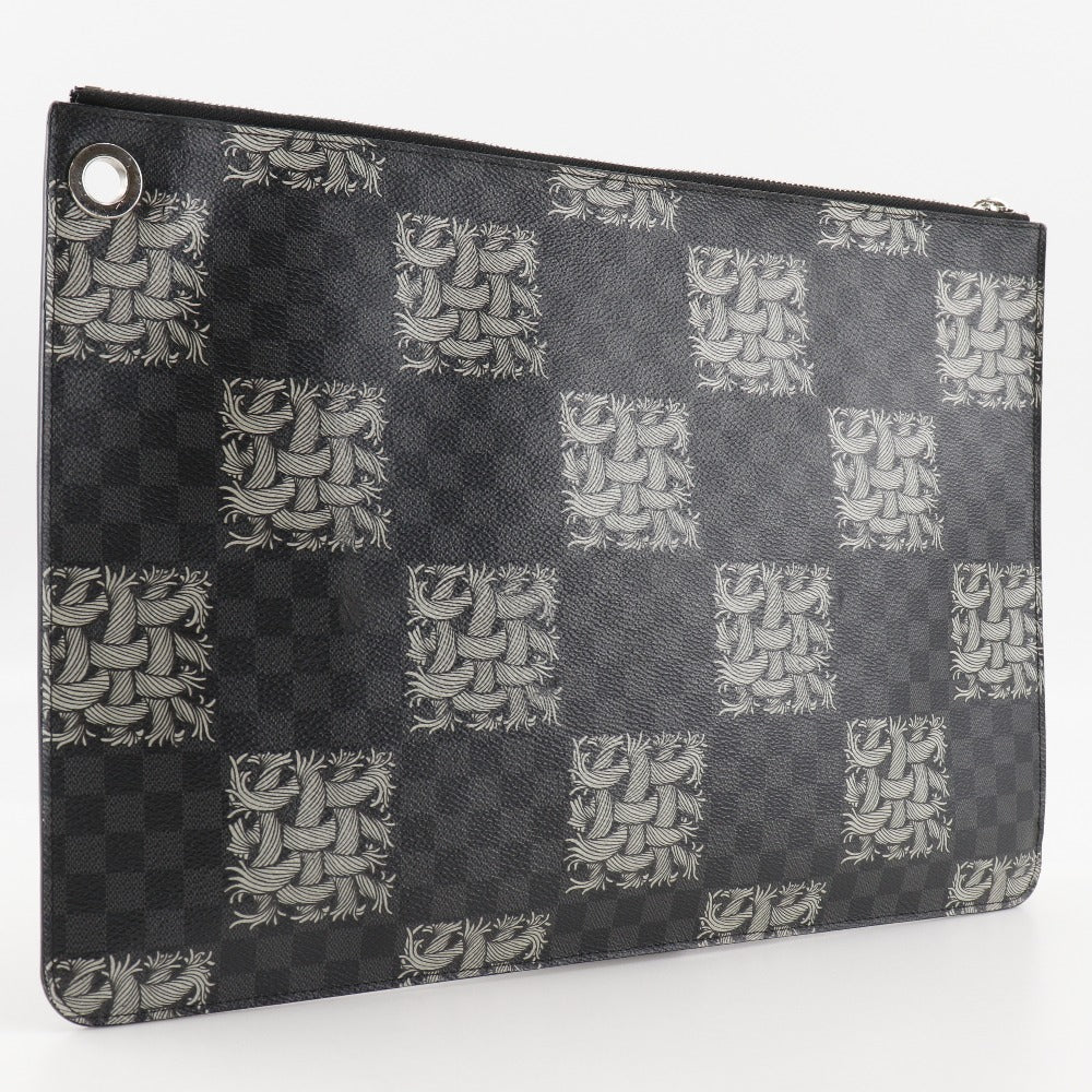 Louis Vuitton M61232 Damier Grafitto Christopher nemes Canvas Black Clutch Bag