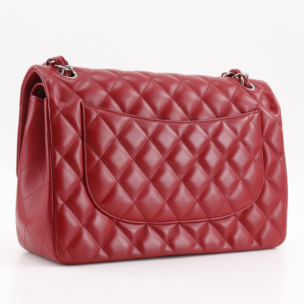 Chanel lambskin Classic Deca Trasse 30 Red Shoulder Bag