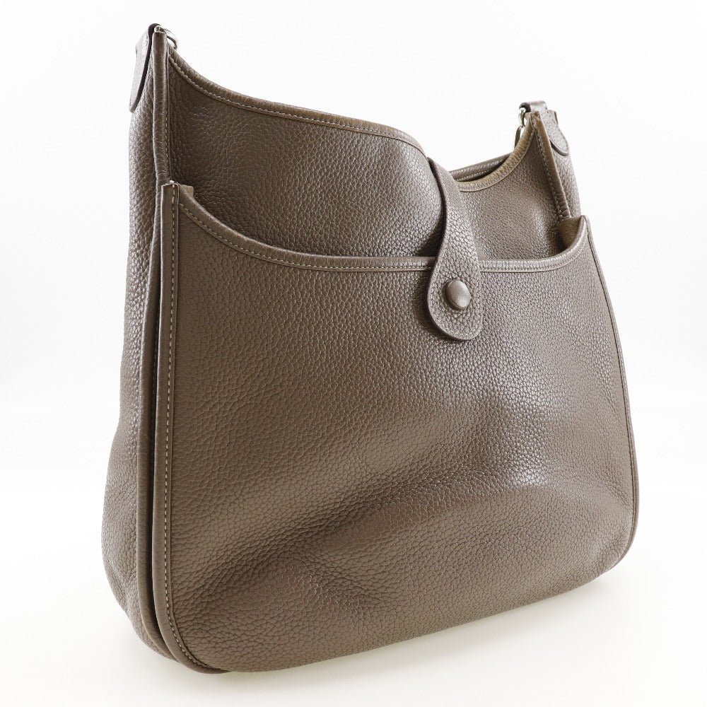 Hermes Shoulder Bag Taurillon Clemence Silvermetal Evelyn Gm Women