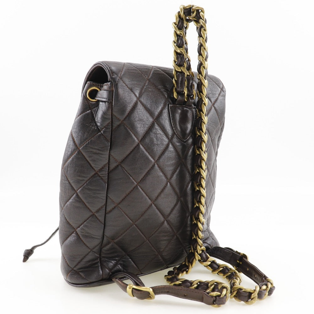 Chanel Backpack lambskin COCO Mark Matrasse Brown