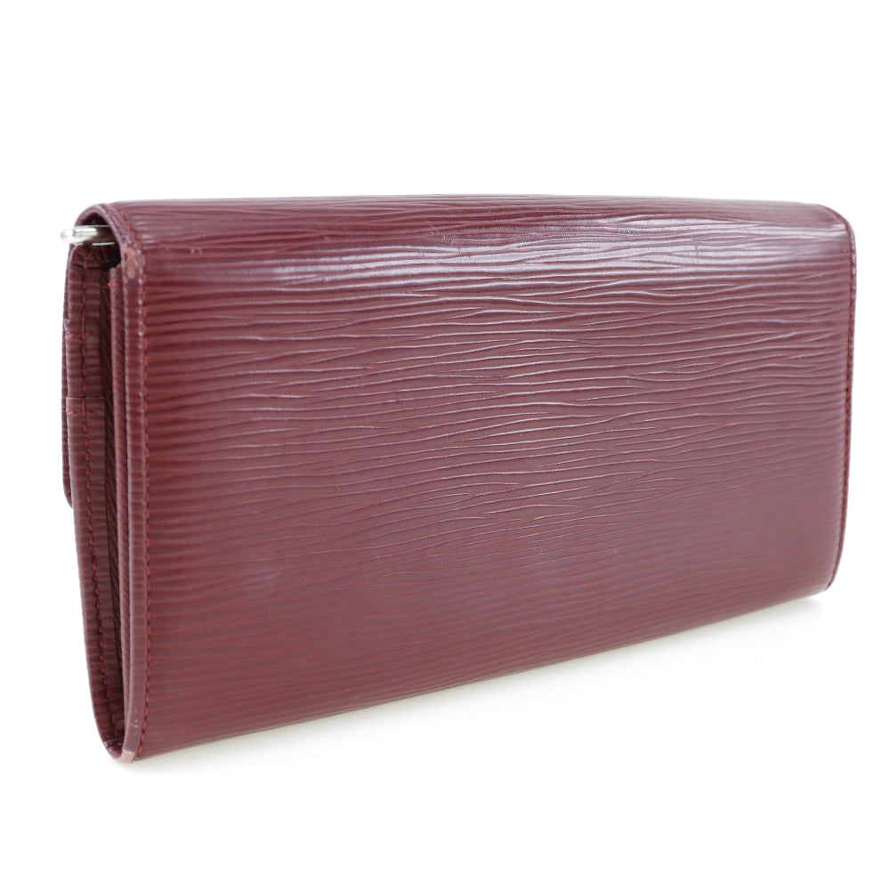 Louis Vuitton Long Purse M6374M Epi Portefeuille Leather Red Wallet Case