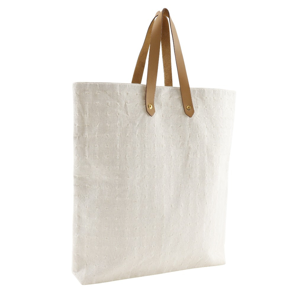 Hermes Handbag Cotton Amedaba Tote Gm White Tote Bag