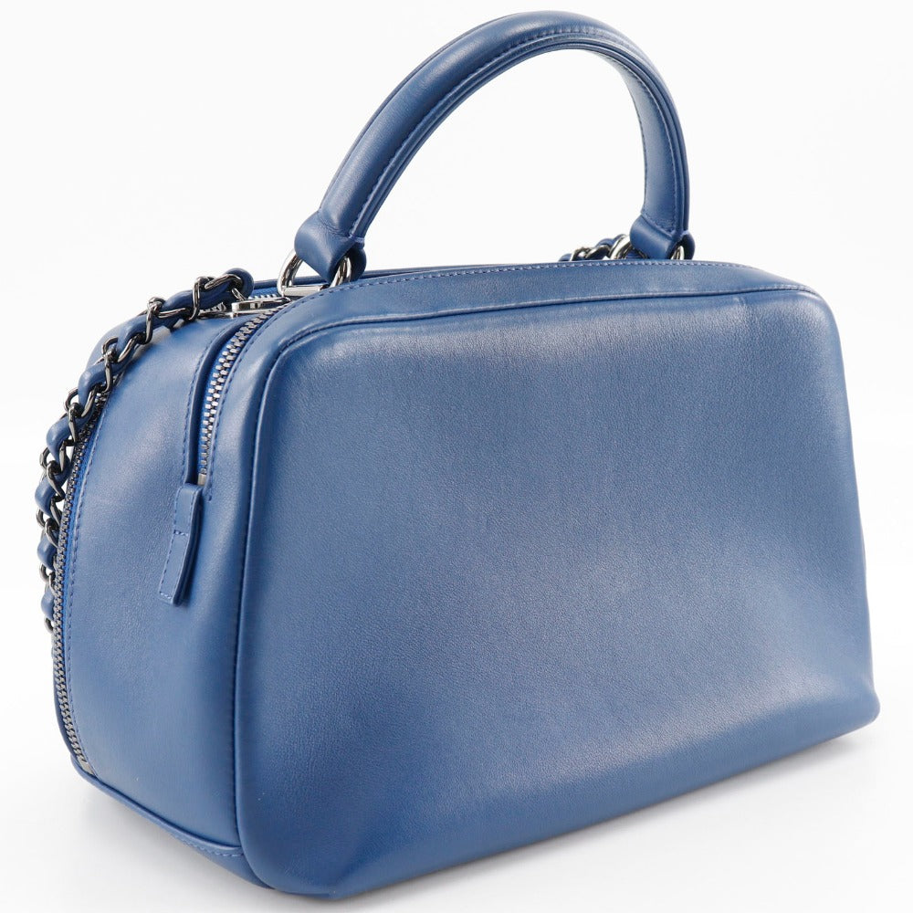 Chanel Calfskin 2WAYShoulder Trendy Bowling Blue Shoulder Bag