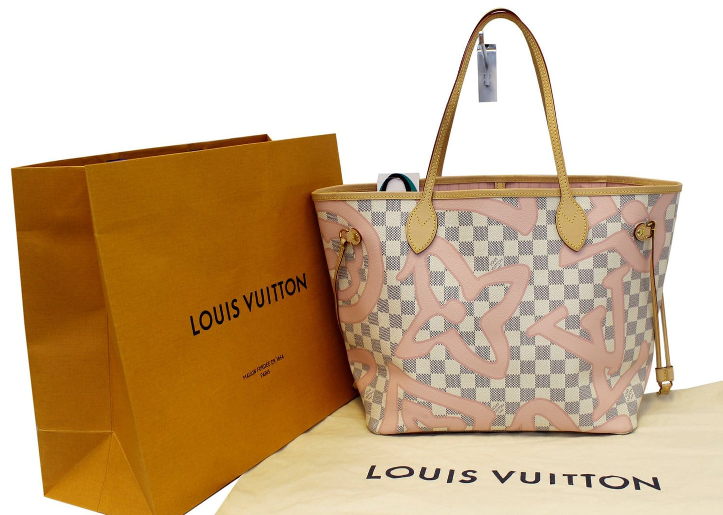 Louis Damier Azur Tahitienne Neverfull Mm Tote Tote Bag