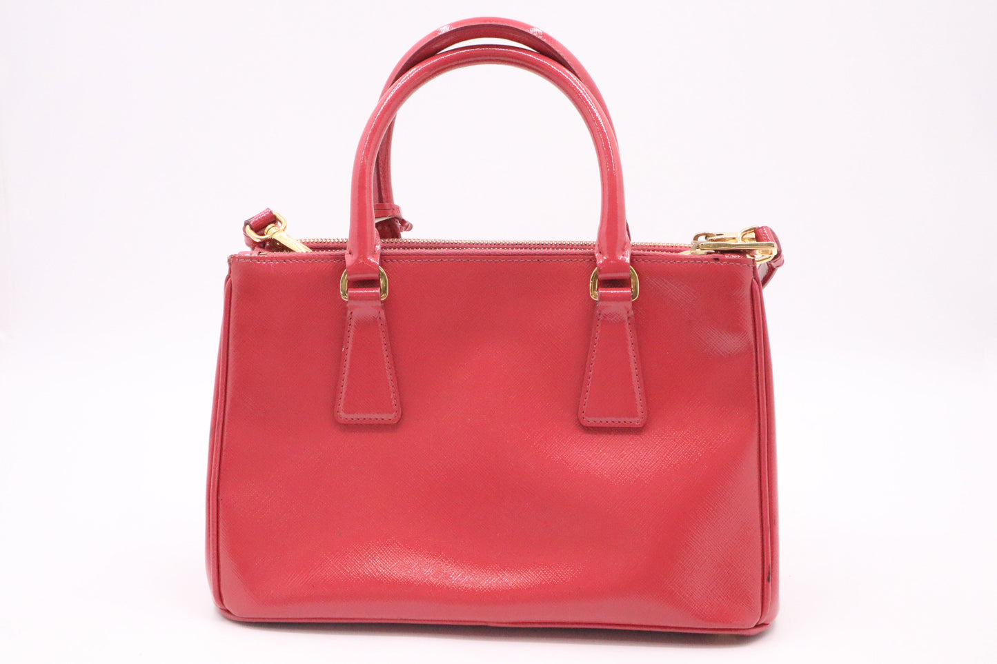 Prada Galleria In Patent Handbag Leather Pink Travel Bag