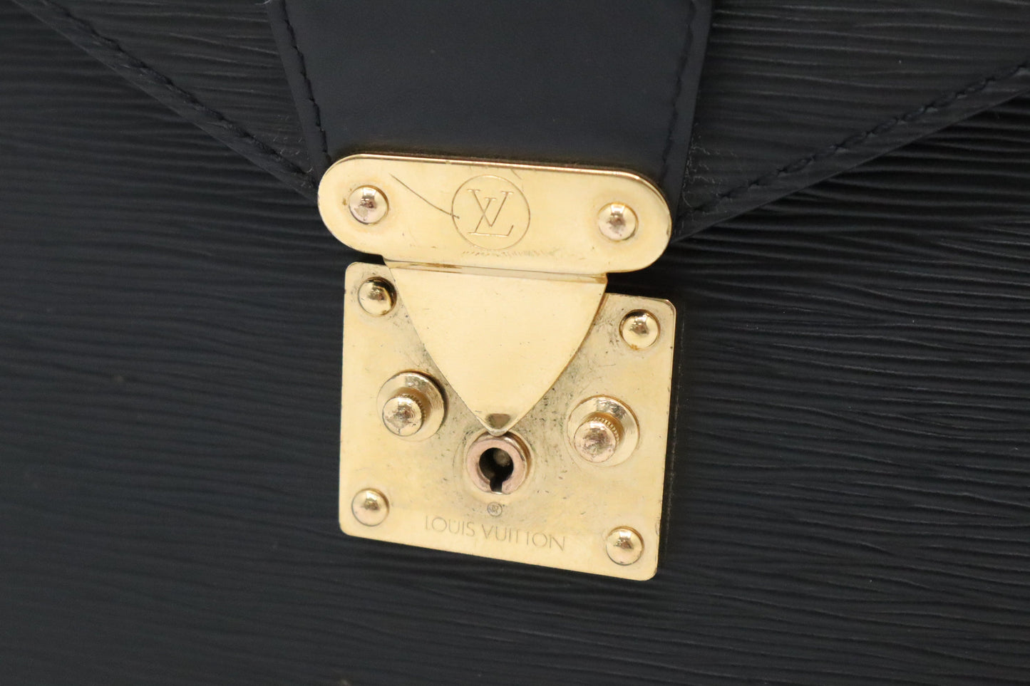 Louis Vuitton Serviette Consellier Black Leather Epi Handbag