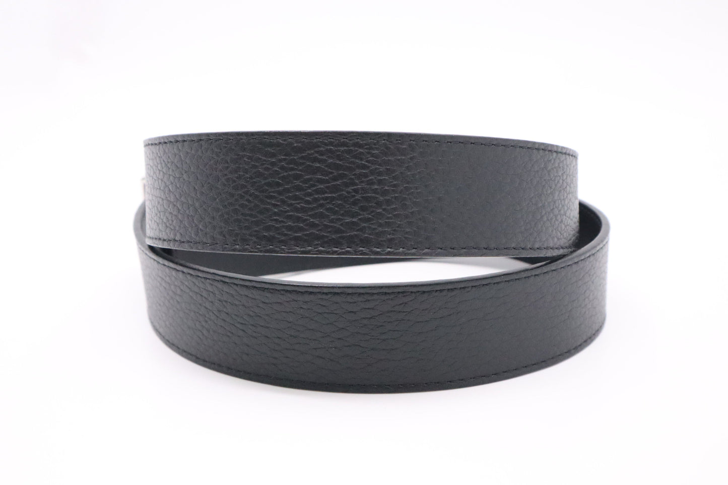 Louis Vuitton Belt Leather Black Black Leather