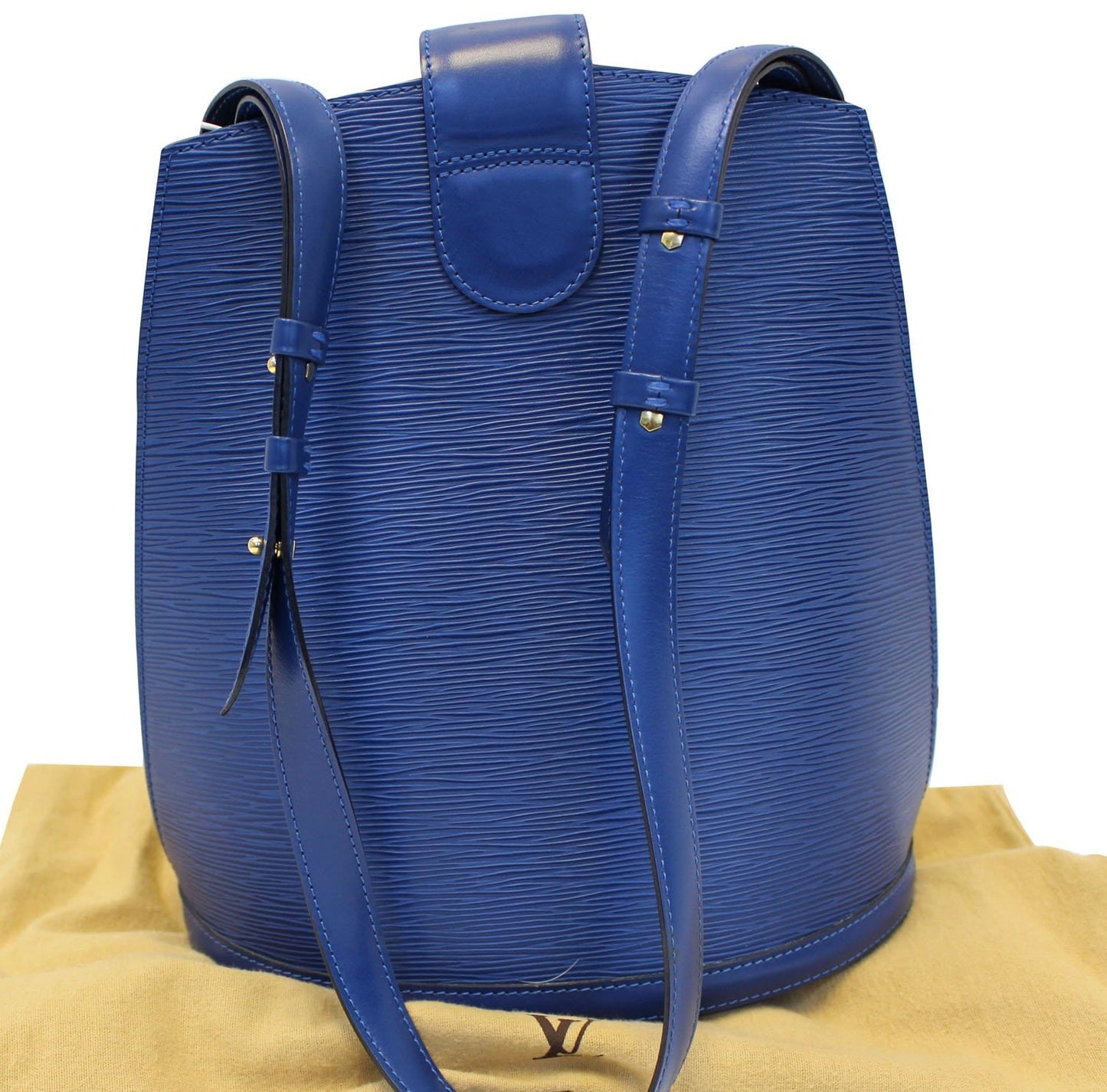 Louis Shoulder Bag Epi Cluny Leather Blue