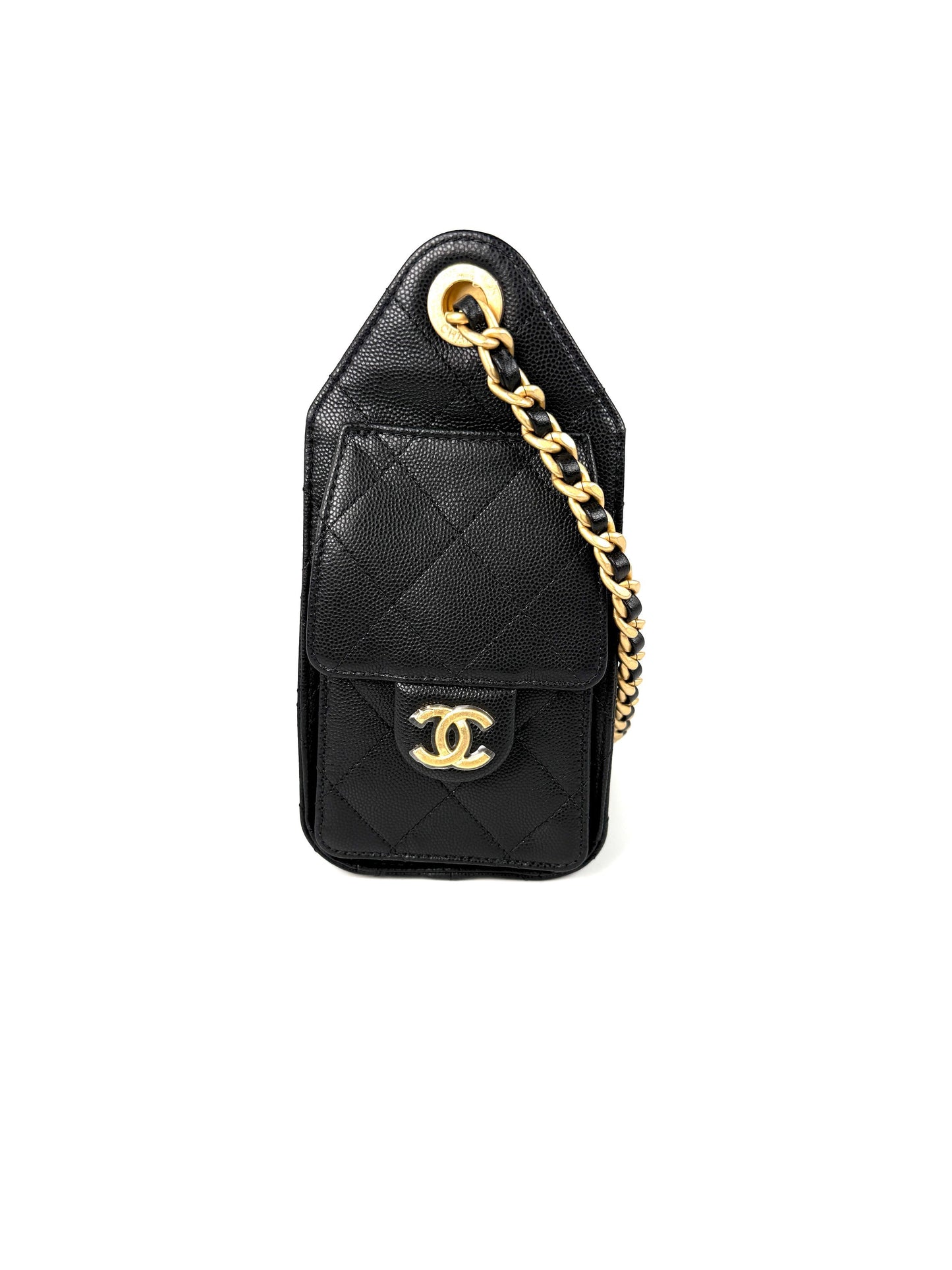 CHANEL 25 Mini Black Quilted Caviar Leather Shoulder Bag