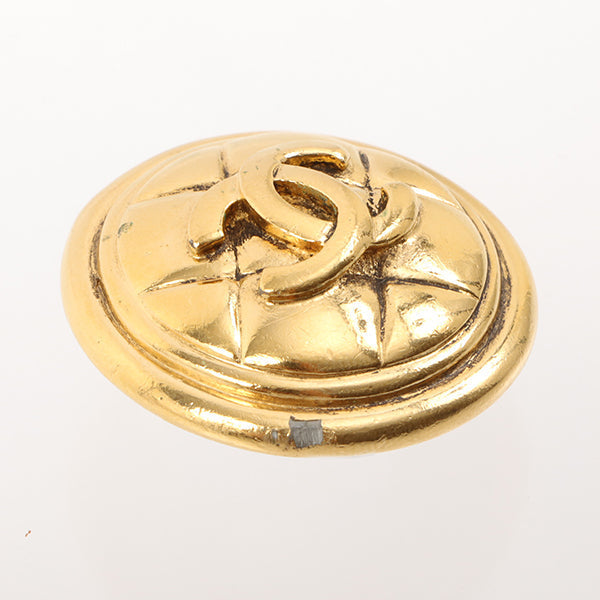 Chanel Quilting Desgin Round Cc Mark Earrings