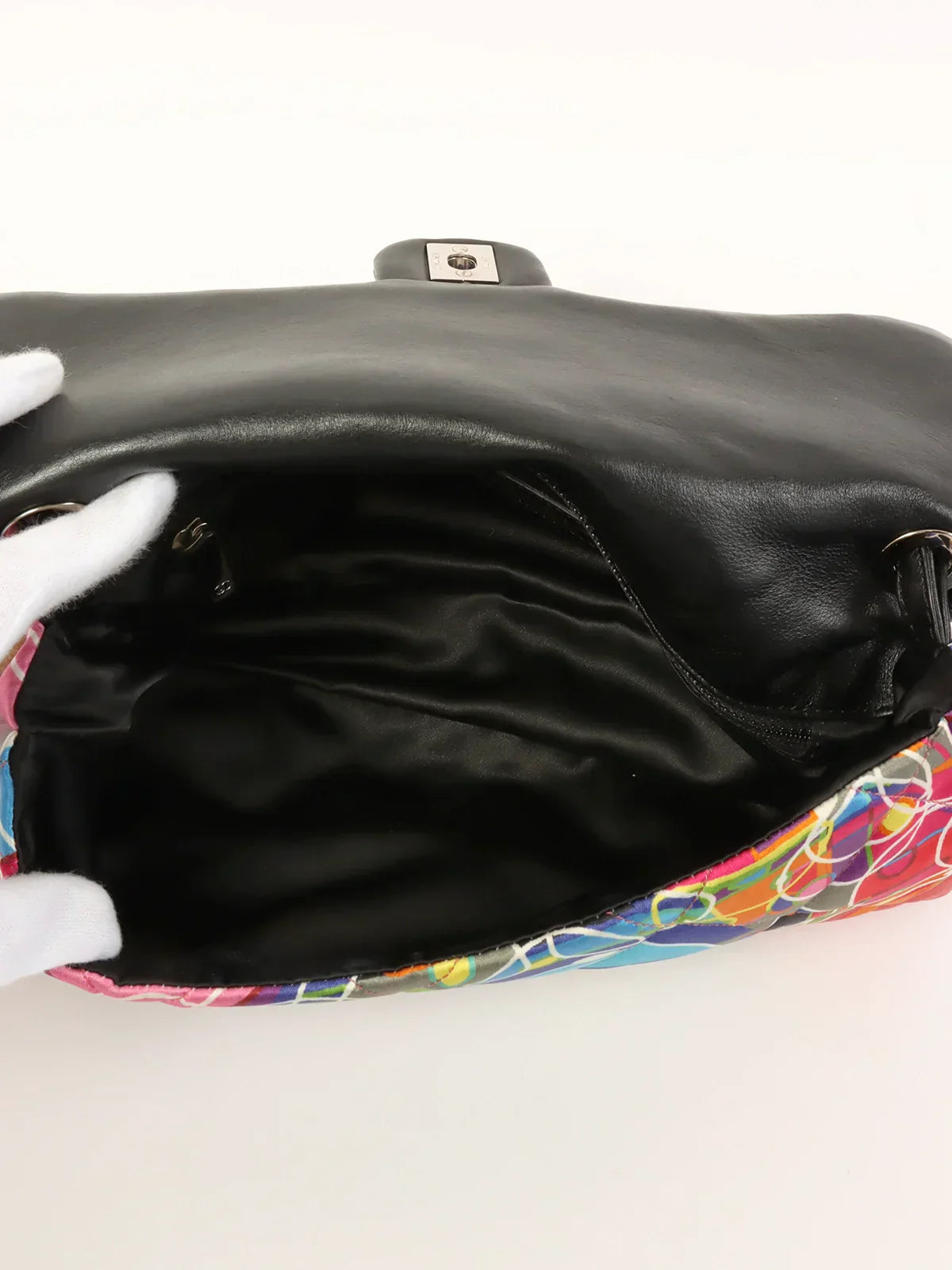 Chanel Around Made Silk Satin Turn-Lock Chain Bag Multi