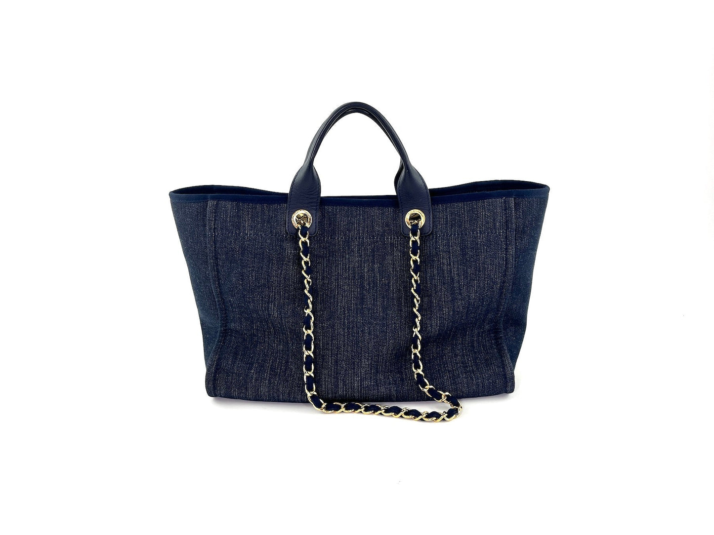 Chanel Deauville Medium Denim Navy Shopping Tote Bag