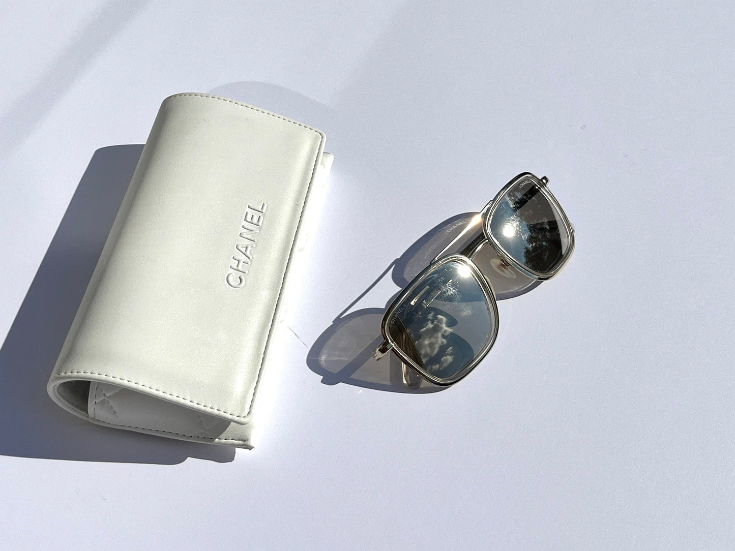 Chanel Aviator Ed 4241 Gold CC Sunglasses