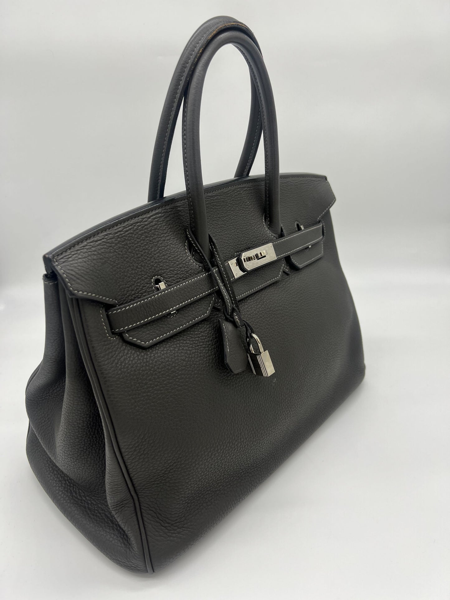 Gucci Hermes Birkin Togo Graphite Palladium Hardware Handbag Travel Bag