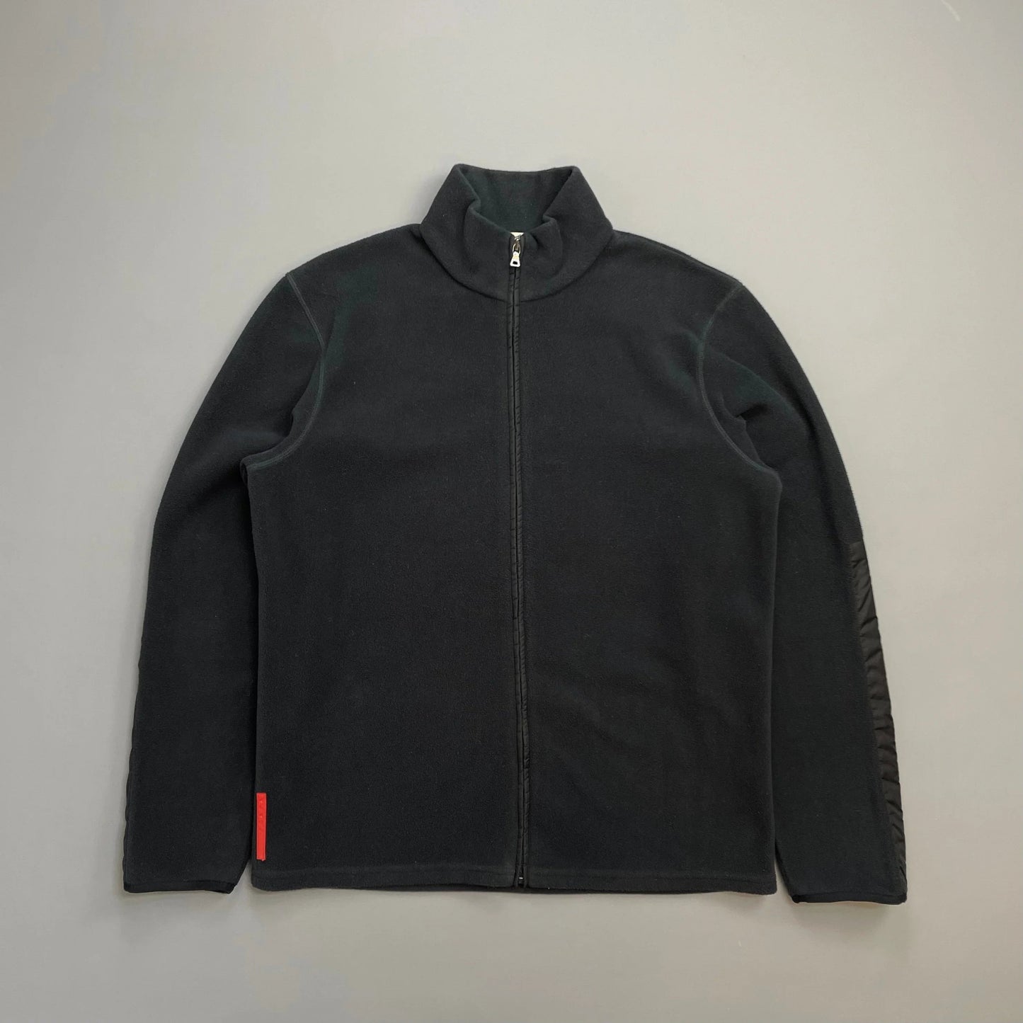 Prada Handbag Sport Charcoal Grey Panel -Through Fleece Jacket Nylon Gray Zip