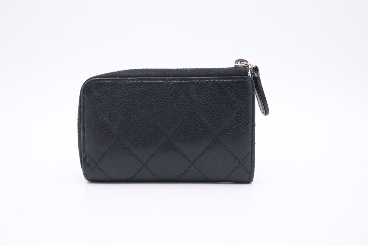 Chanel Card Caviar Black Leather Wallet Case