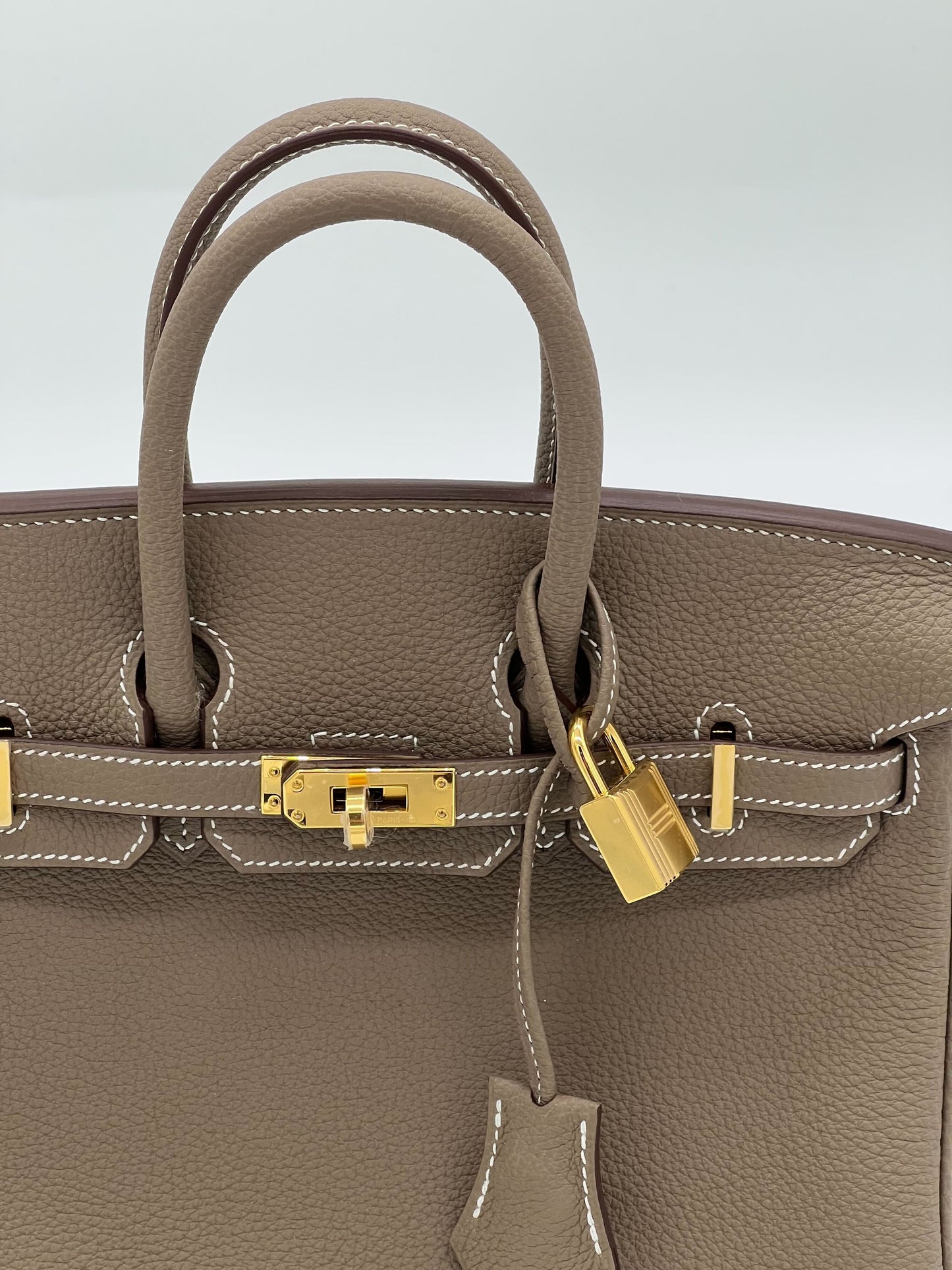 Gucci Hermes Birkin Etoupe Togo Hardware Handbag Gold Travel Bag