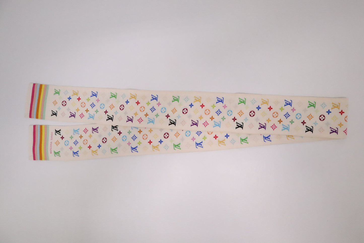 Louis Vuitton Bandeau Silk Monogram White Multicolor Handbag