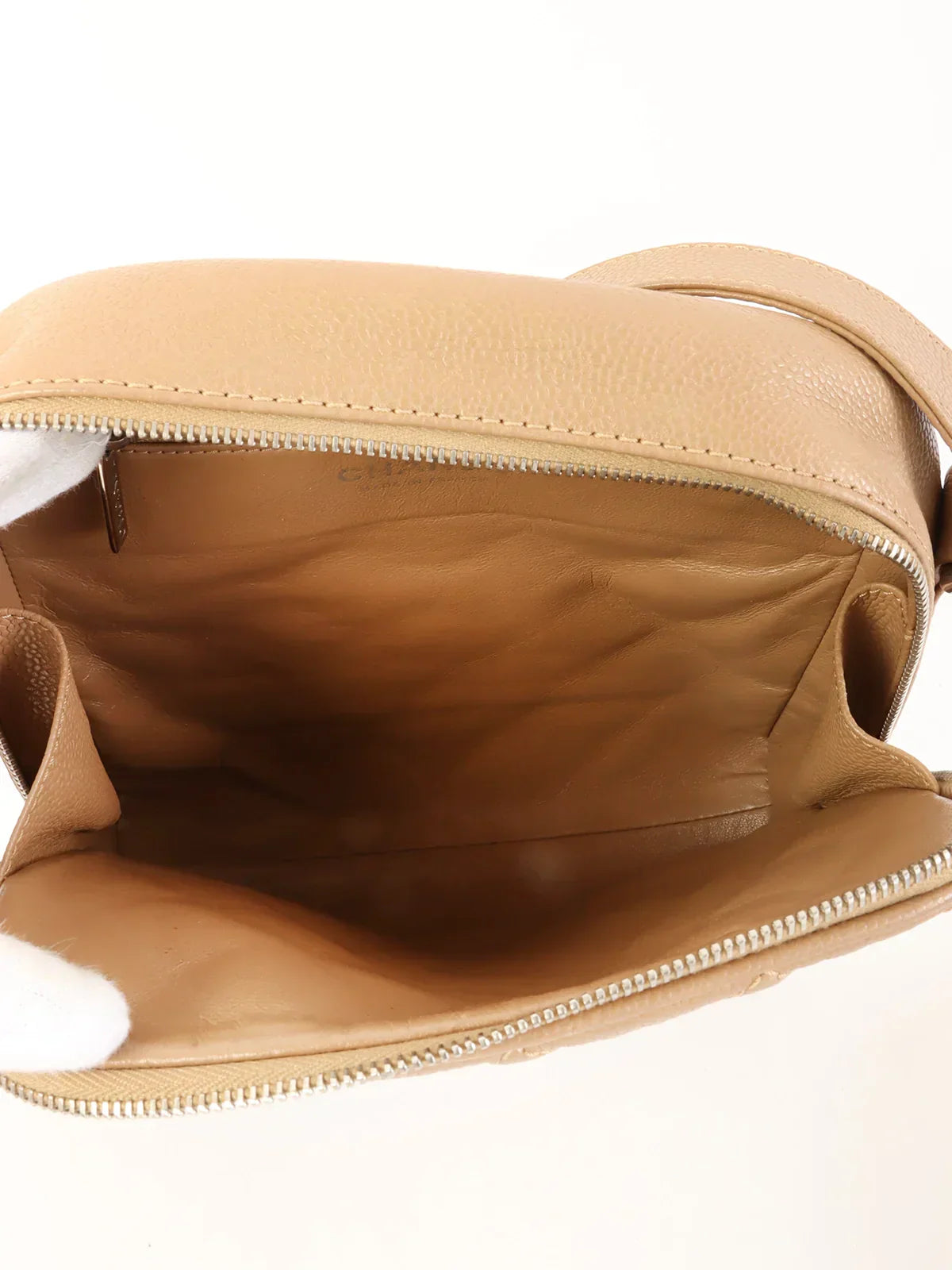 Chanel Around Made Caviar Skin Cc Mark Stitch Shoulder Bag Beige