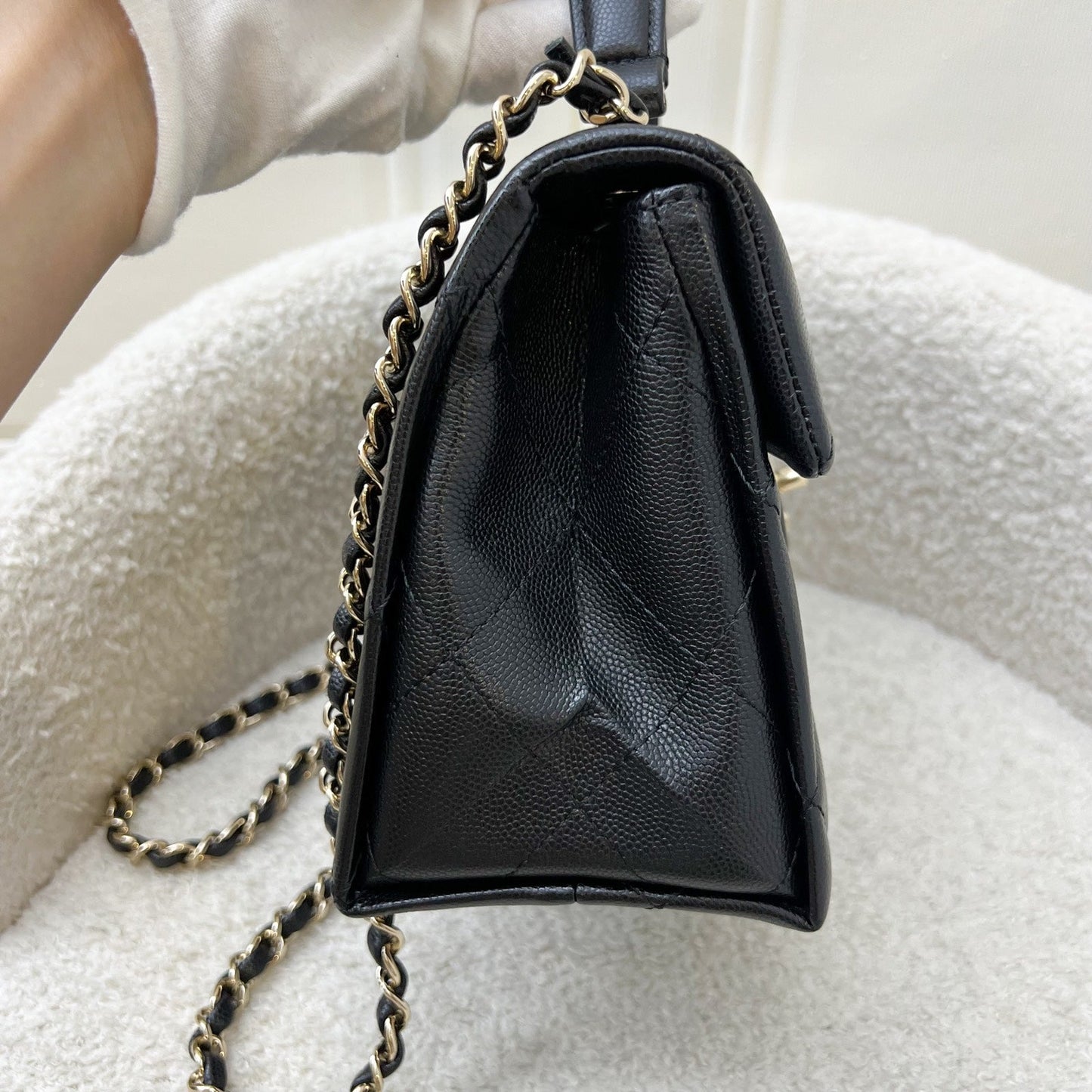 Chanel 24P My Retrofit Small Kelly Flap Bag in Black Caviar and LGHW (Model: AS4711)
