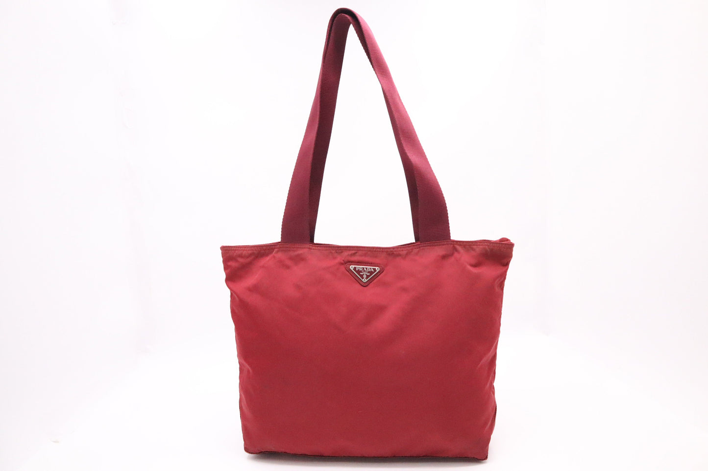 Prada Tote In Burgundy Handbag Nylon Tote Bag